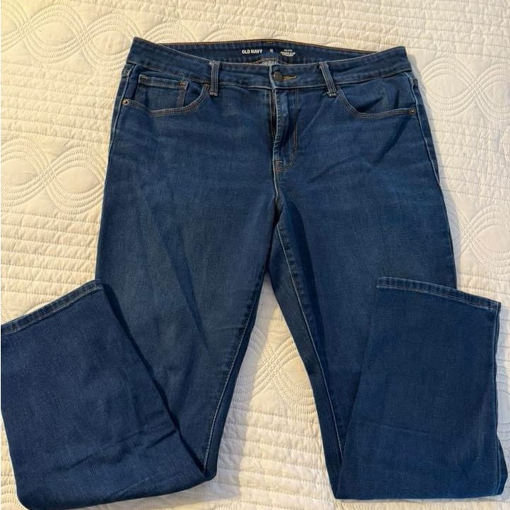 Old Navy Women's Classic Straight Leg Jeans - Dark Blue